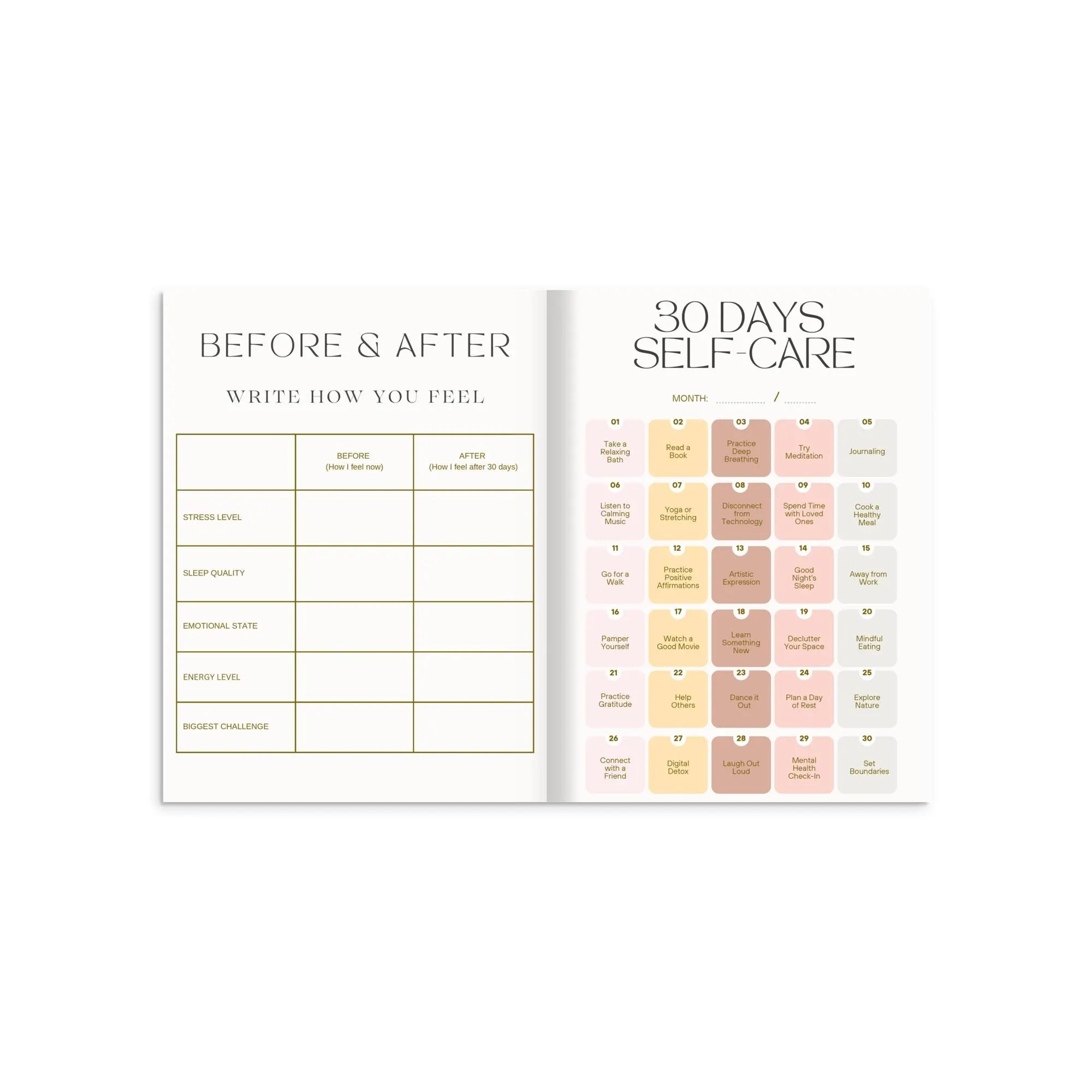 30-Day Soft Life Self-Care Reset Planner